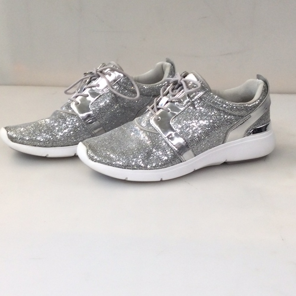 Michael Kors Silver Sparkle Sneakers Sleek Design size 10